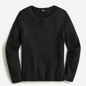 J. Crew Classic Black Ribbed Long Sleeve Top